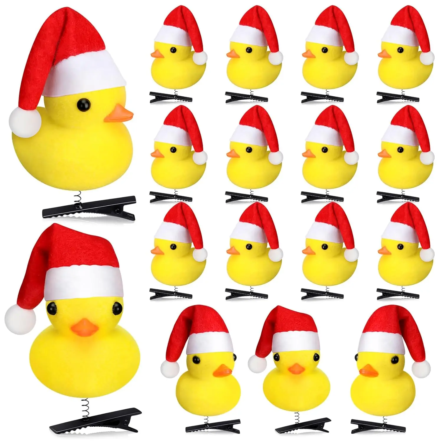 10-100 Pcs Christmas cap Duck Hairpin Clips Kawaii Cartoon Duck Hair Accessories for Women and Men for  Christmas Party Props