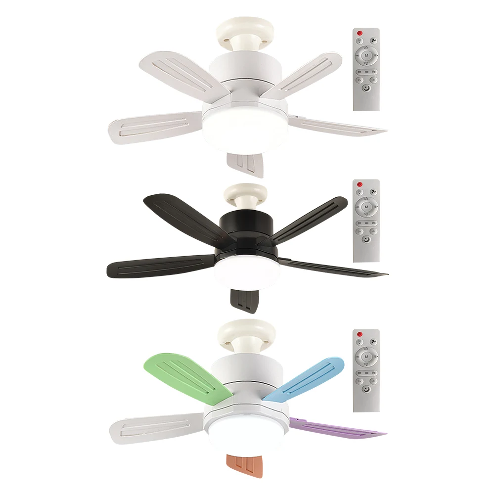 Ventilador colgante 2 en 1 con luz LED, ventilador de techo silencioso de 3 velocidades, ventilador moderno inteligente regulable para comedor, dormitorio y sala de estar