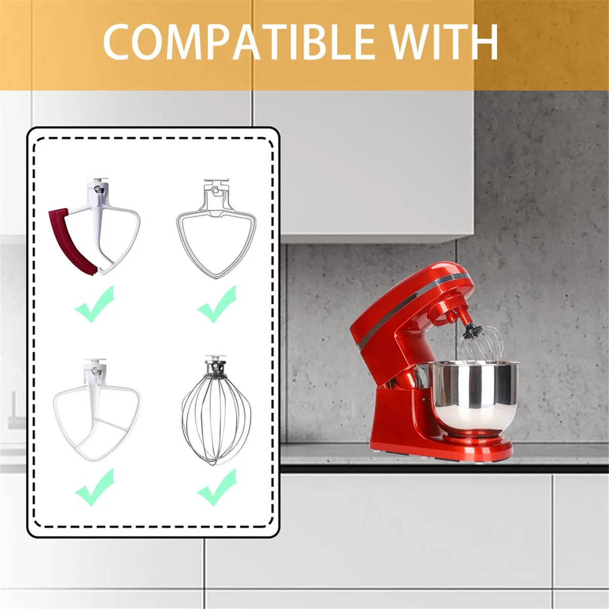 popular 4Pcs Stand Mixer Holders, Kitchen Storage Organizer with Screw-In Mixer Attachments Organizer