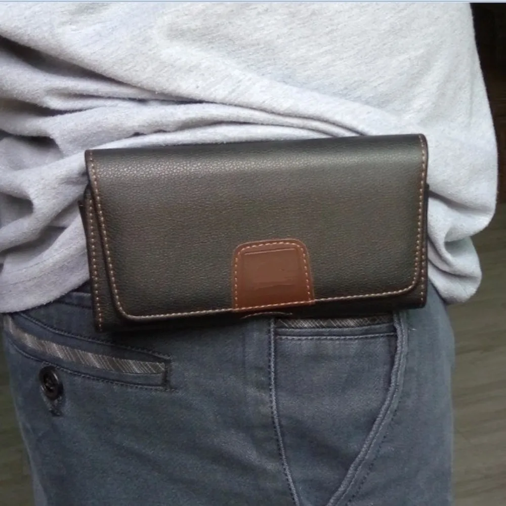 حالة جلدية الهاتف المحمول الحقيبة الخصر حزمة حزام كليب الهاتف حزام كليب للماء الأفقي