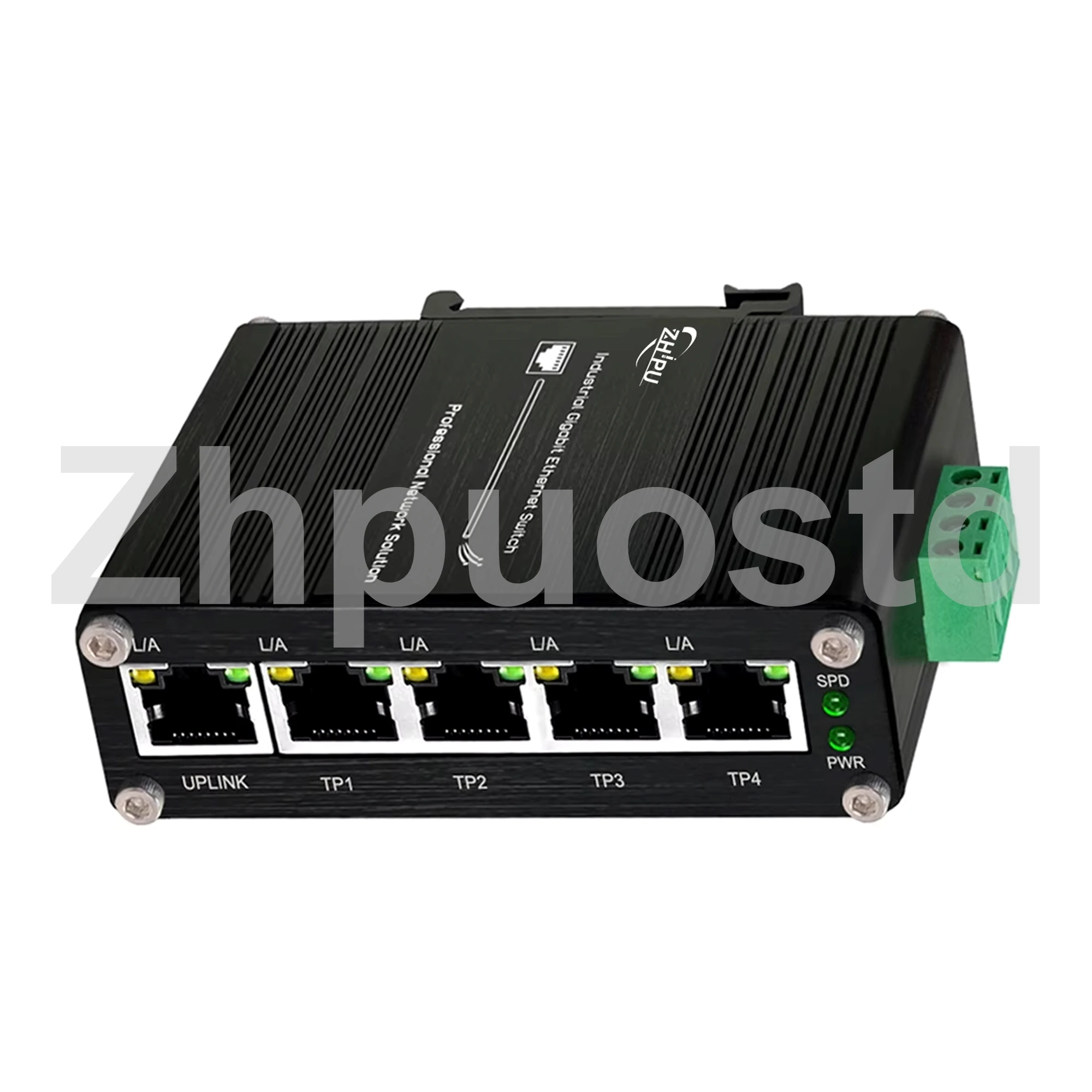 

Zhpuostd Mini Industrial (Managed) 5 Ports Gigabit Ethernet PoE Switch, 12~48V or Passive 12~24V Input, Din rail&Wall mount