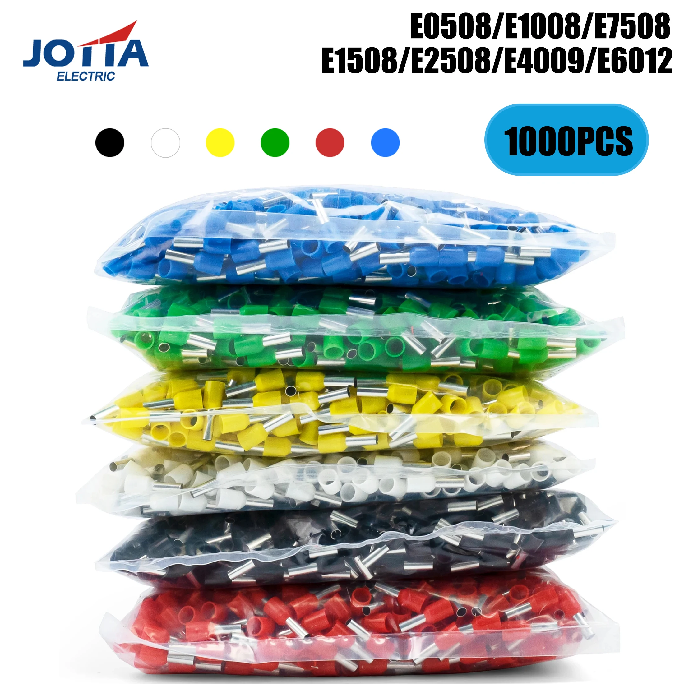 1000 pièces/paquet Terminal d'extrémité de cordon isolé à sertir E0508 1008 1508 7508 2508 embouts de borne de pression bornes de sertissage tubulaires