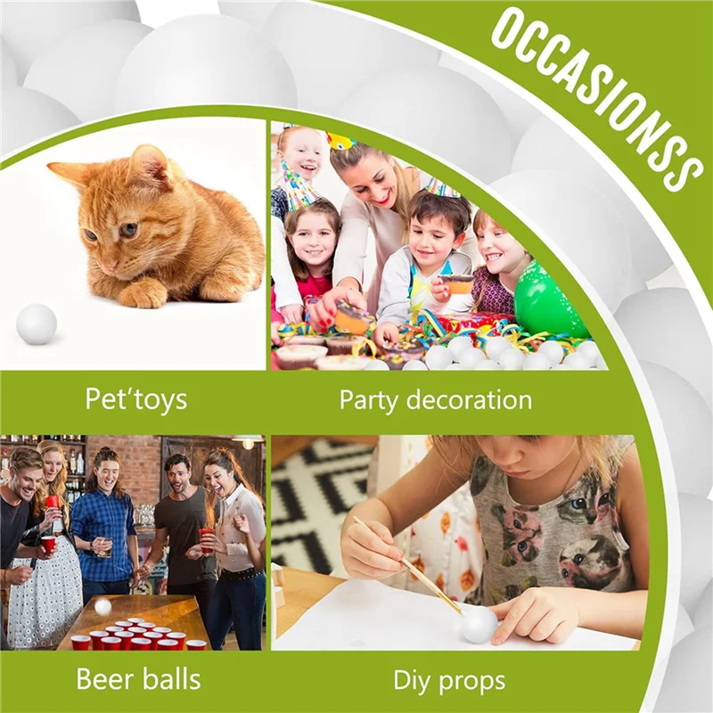 B48B-200Pcs Ping Pong Balls 40Mm Beer Balls Bulk Washable Small Game Balls For Carnival Pool Games Party Decoration Pet