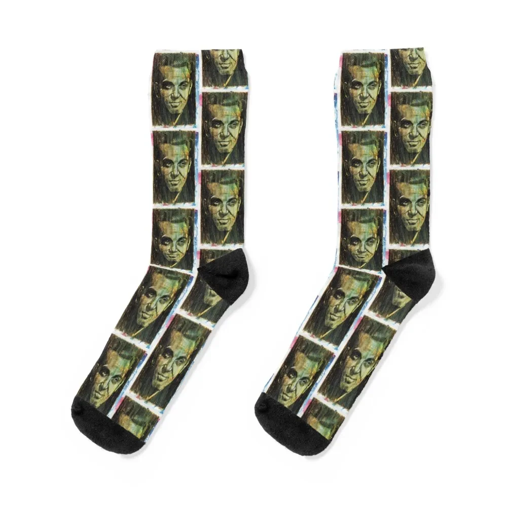 

Jack Kirby - Hand Drawn Oil and Ink Portrait Socks christmass gift cute sports stockings Antiskid soccer Socks Ladies Men's