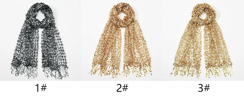 Vintage Golden Sparkle Fransen Schal Party Schal Frauen Luxus Kopftuch Pailletten Deco Wraps Fransen Braut Brautjungfer Hochzeit Cape – Detail 1