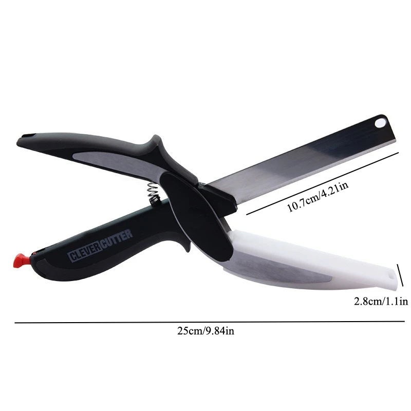 Separable Stainless Steel Barbecue Steak Cutting Shear Household Vegetable Scissors 2 In 1 Multi Kitchen Tool Fruit Knife