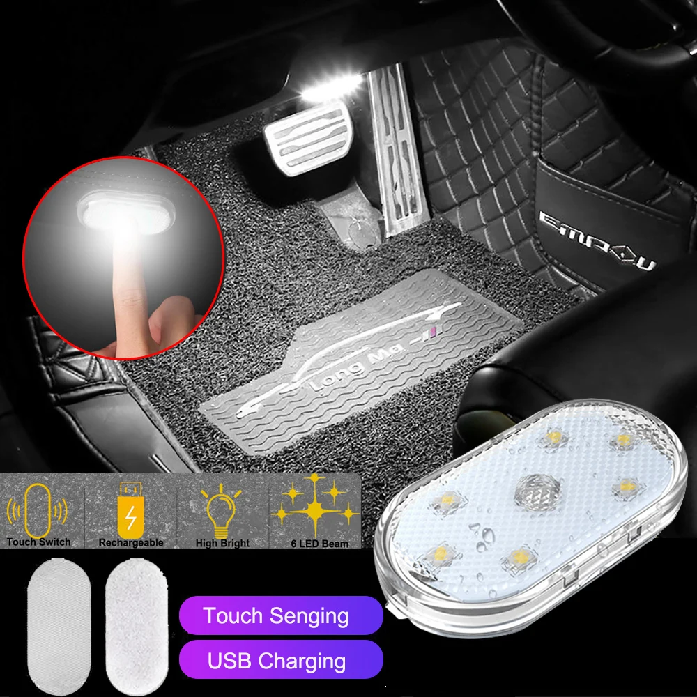 LED Interior Car Touch Light Auto Roof Ceiling Reading Lamp LED Car Styling Night Light Colorful Mini USB Charging Car Light 5V