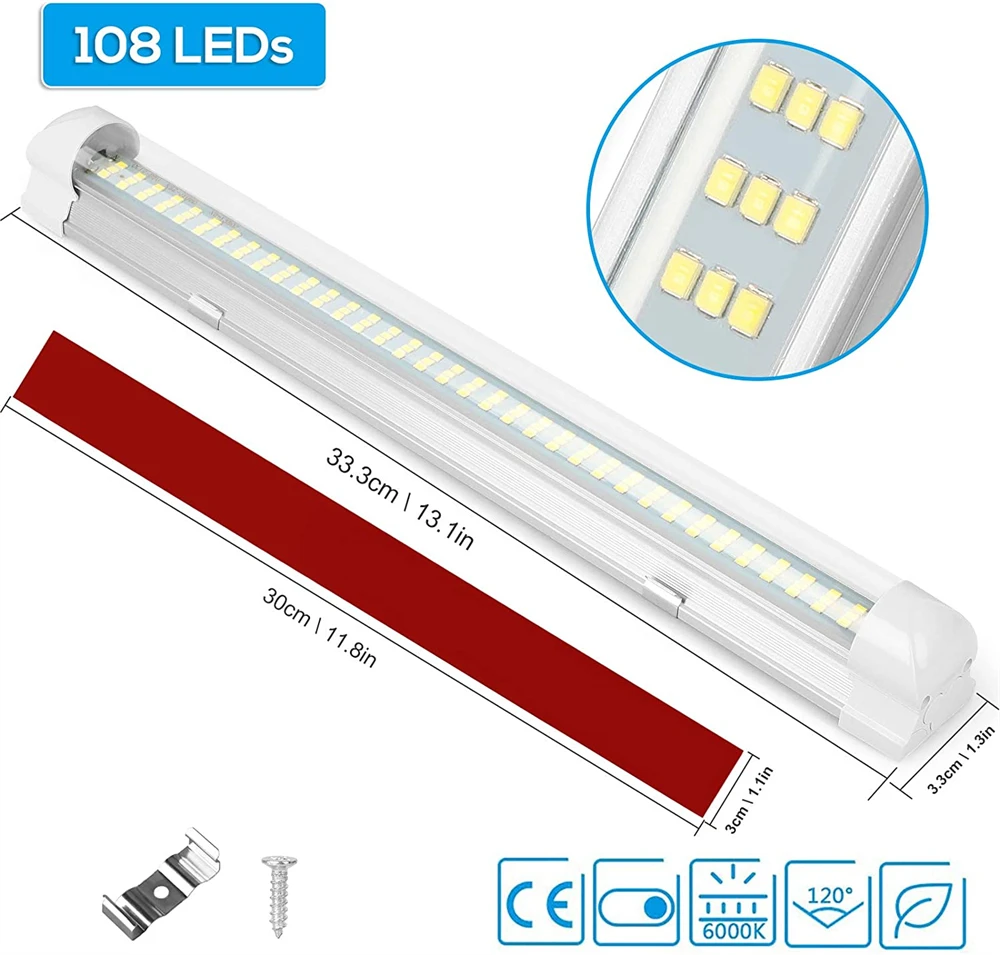 

108LED Lights 12v Camper RV Light Camper Motorhome Caravan Interior Wall Lamps Light Bar Camping LED 12V Caravan Light