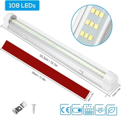 108LED Lights 12v Camper RV Light Camper Motorhome Caravan Interior Wall Lamps Light Bar Camping LED 12V Caravan Light