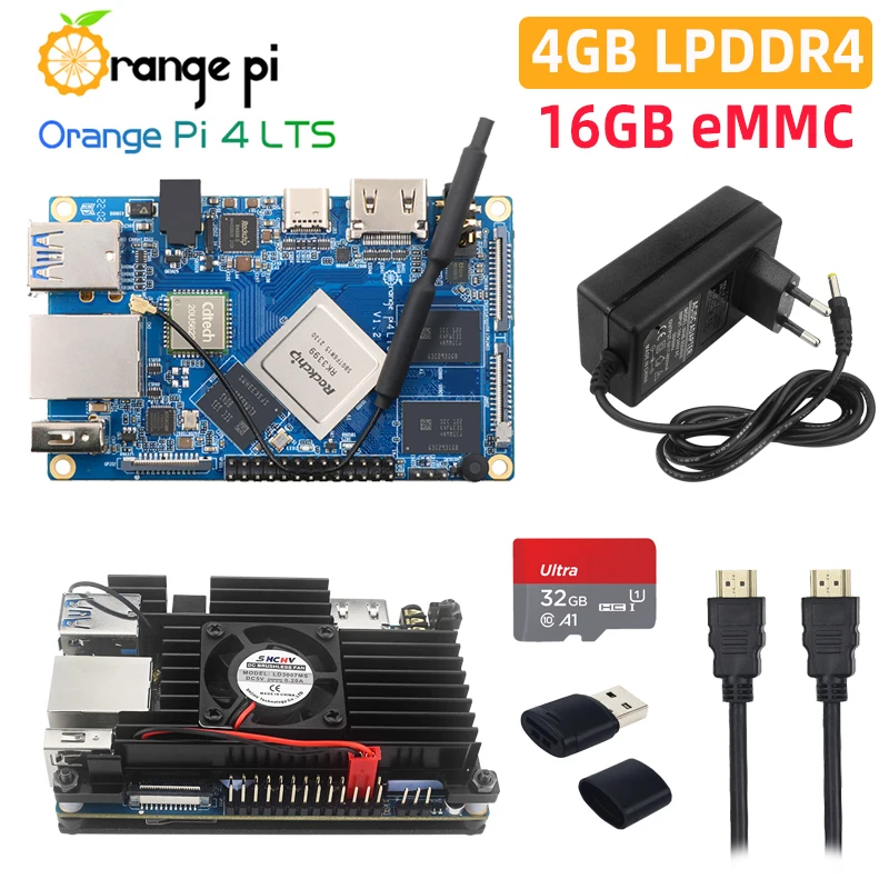 

Orange Pi 4 LTS Rockchip RK3399 4GB LPDDR4 16GB EMMC WiFi BT5.0 Gigabit Ethernet Run Android Ubuntu Debian OS