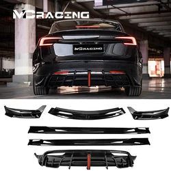 For Tesla Model 3 Highland 2024 2025 Accessories modified front lip side skirts rear diffuser with lights MC Combat Body kit PP