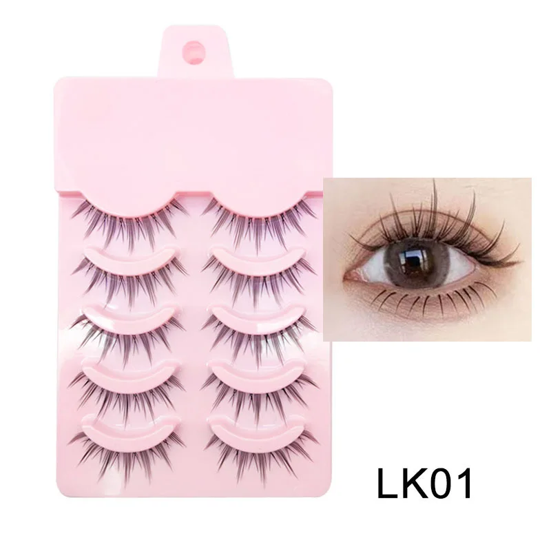 5 Pairs False Eyelashes Soft Invisible Band Super Natural Lashes Faux Cils 3D Fake Eyelashes Extension lots,Reusable for makeup