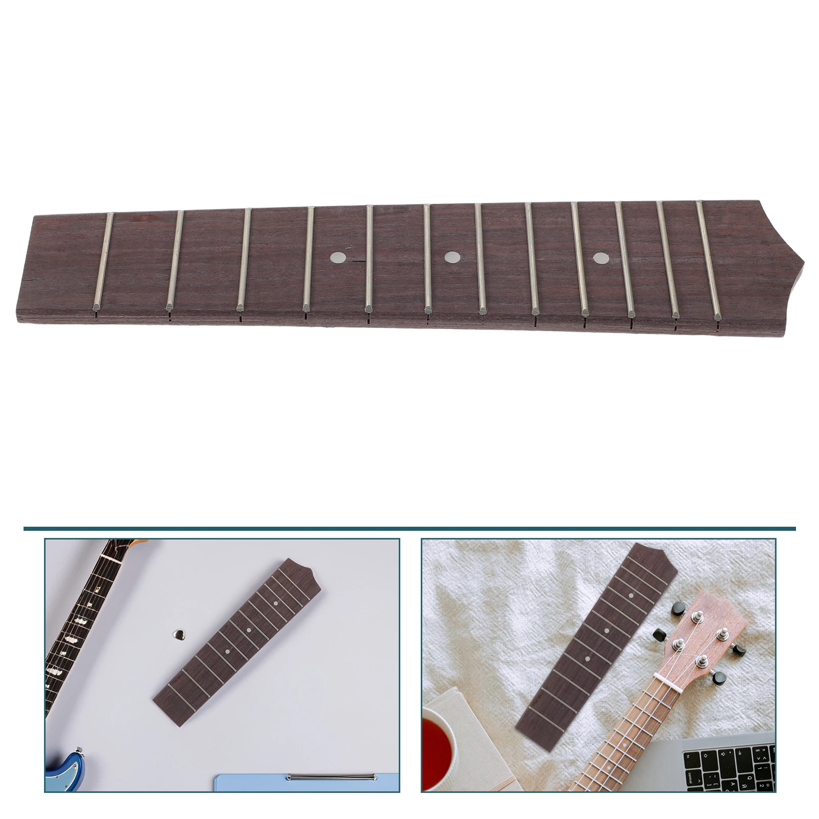 

21 Inch Ukulele Acoustic Neck Folk Guitar Parts Fingerboard Electric Replacement Coffee