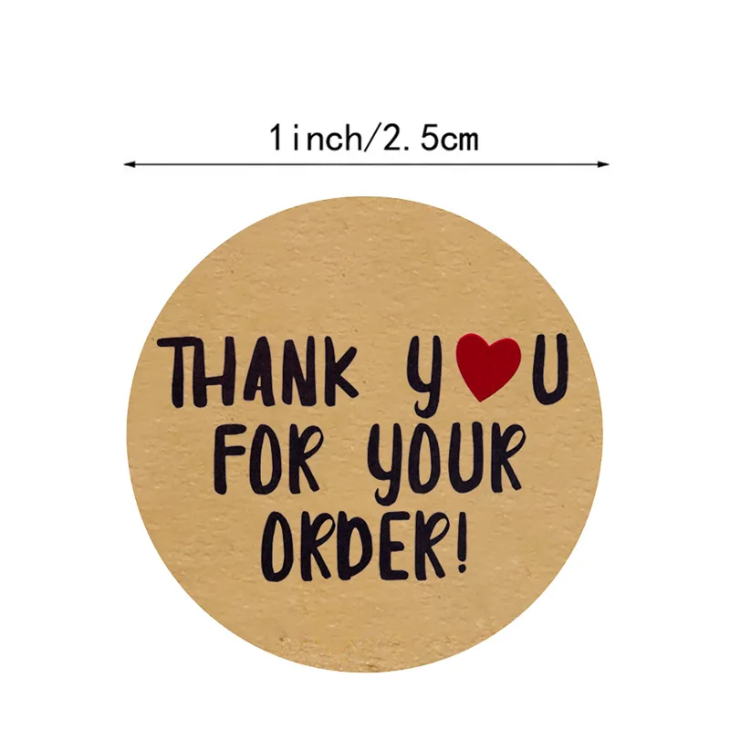 50-500pcs Thank You For Supporting My Business Kraft Stickers With Round Labels Sticker For Small Shop Handmade Sticke