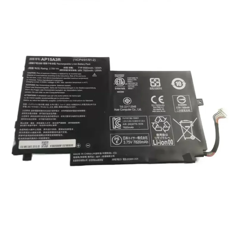 New AP15A3R AP15A8R AP15A3R Laptop Battery for Acer Aspire Switch 10E SW3-013P Series 3.75V 30WH