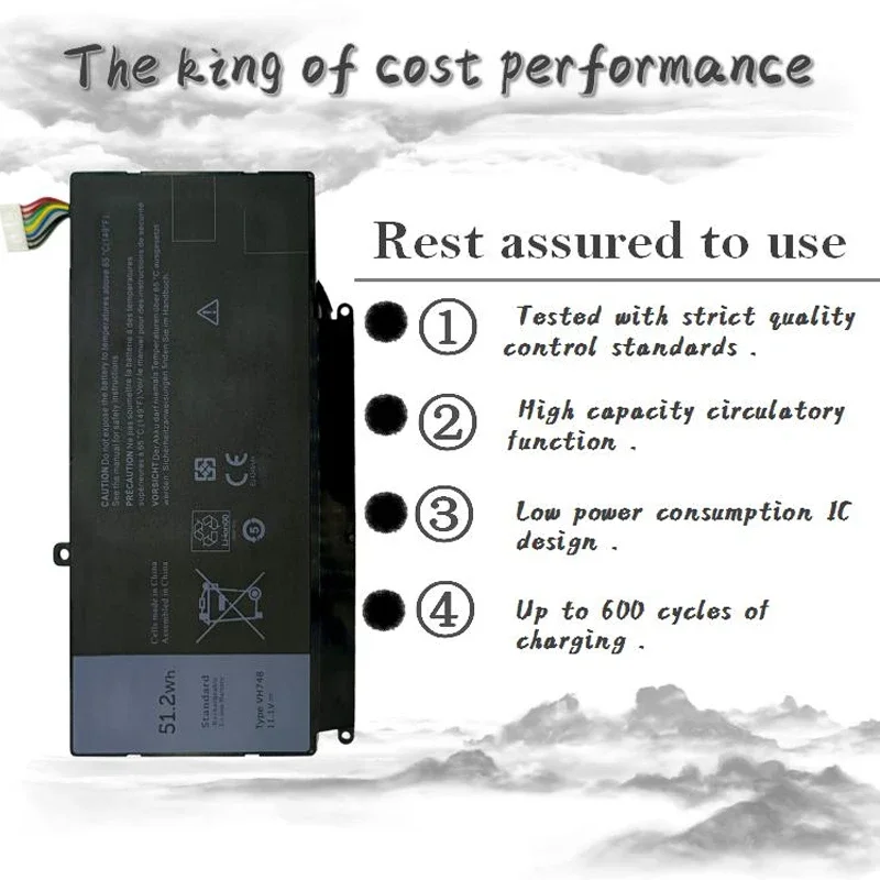 Nobi 51.2wh Vh748 Laptop Batterij Voor Dell Vostro 5460 5470 5560 14 5480 Voor Inspiron 14 5439 V5460D-1308 V5460D-1318 5470d-1328