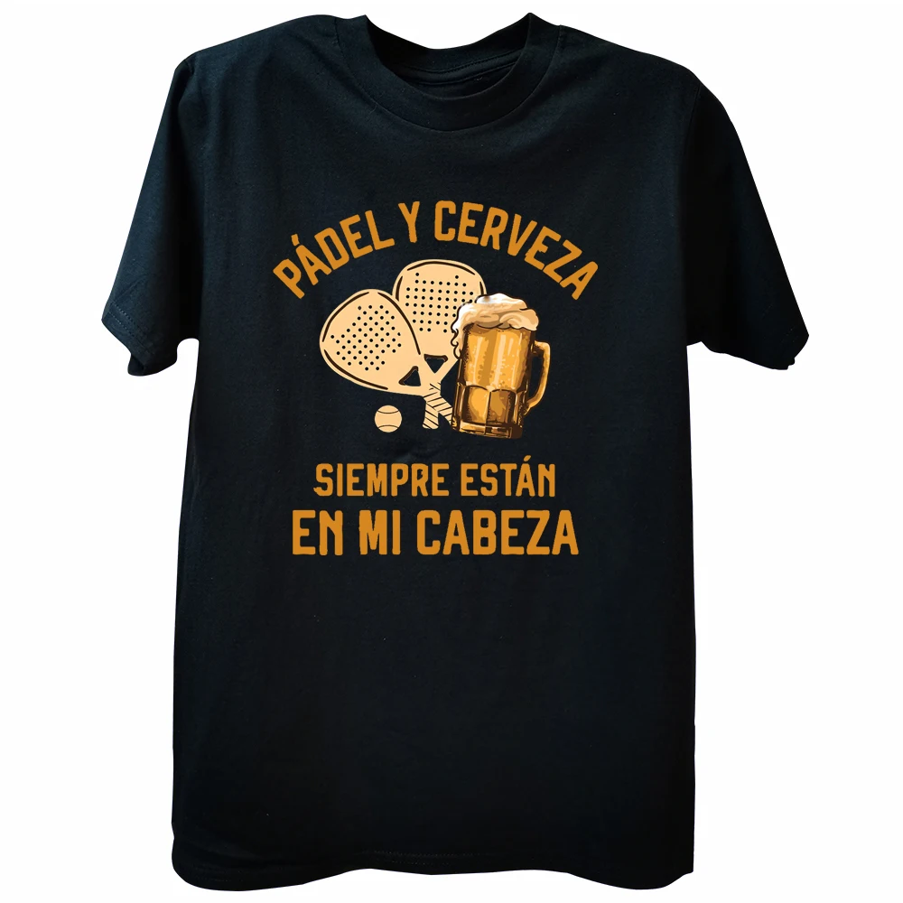 Funny Paddle and Beer T Shirts Graphic Cotton Streetwear Short Sleeve Birthday Gifts Cabeza for Spanish T-shirt Mens Clothing