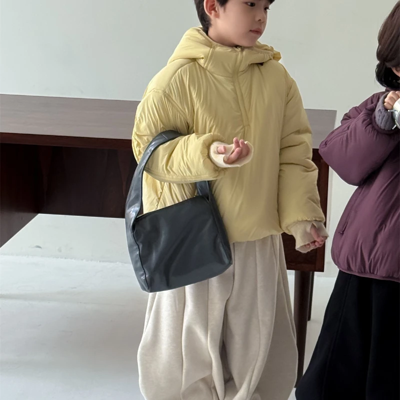 2025 خريف/شتاء جديد سميك الربط سكين منحني وسراويل مخملية متعددة الاستخدامات دافئة بلون واحد #4