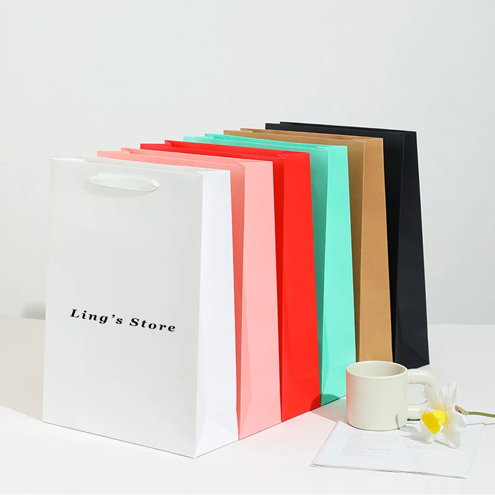 

50 шт., индивидуальный логотип, ювелирная бумага, ручка, большая сумка для покупок, подарочная упаковка, косметический бутик, органайзер для духов, сумка