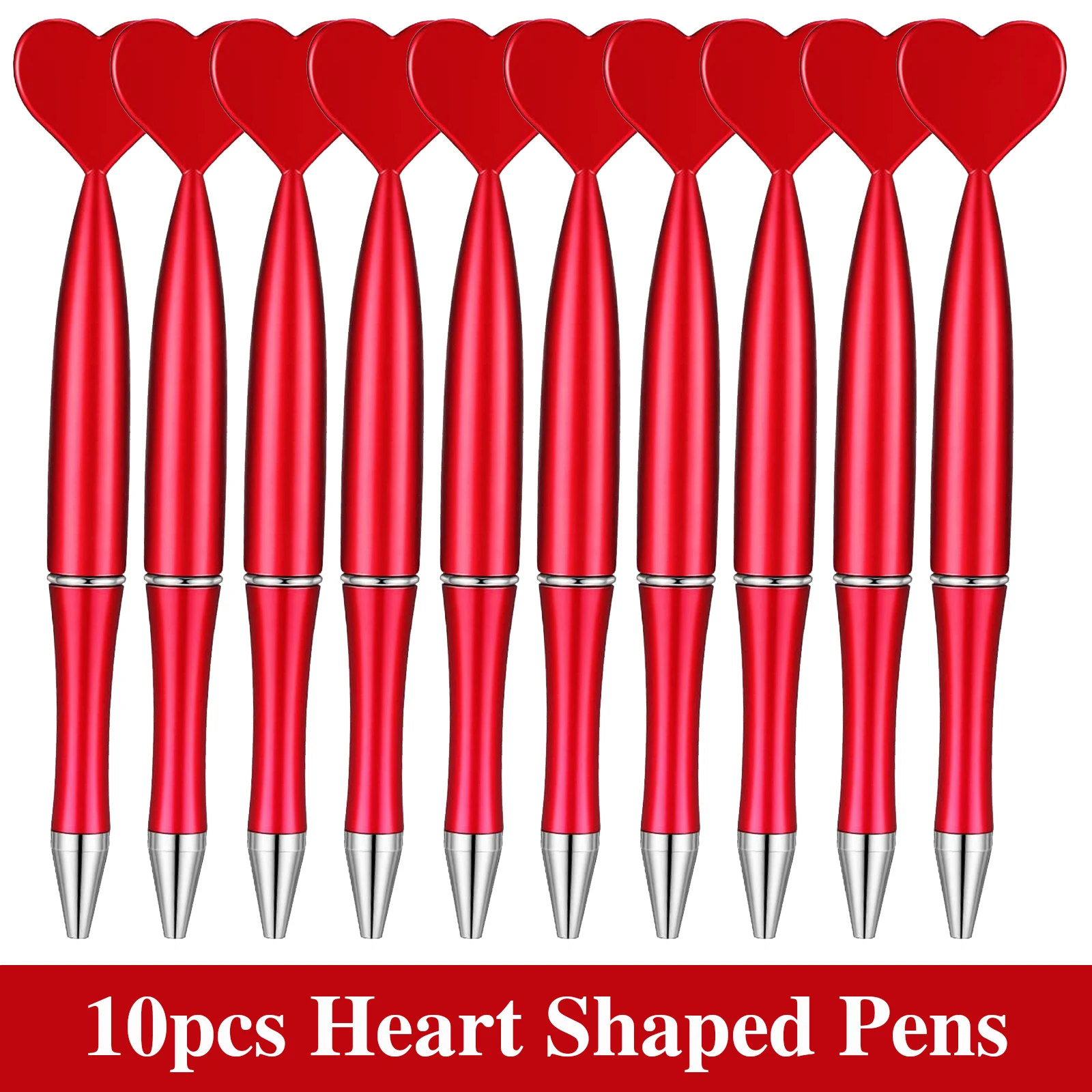 

10Pcs Heart Shaped Pens Heart Ballpoint for Valentine's Day for Child Women Coworkers Great Party Supplies