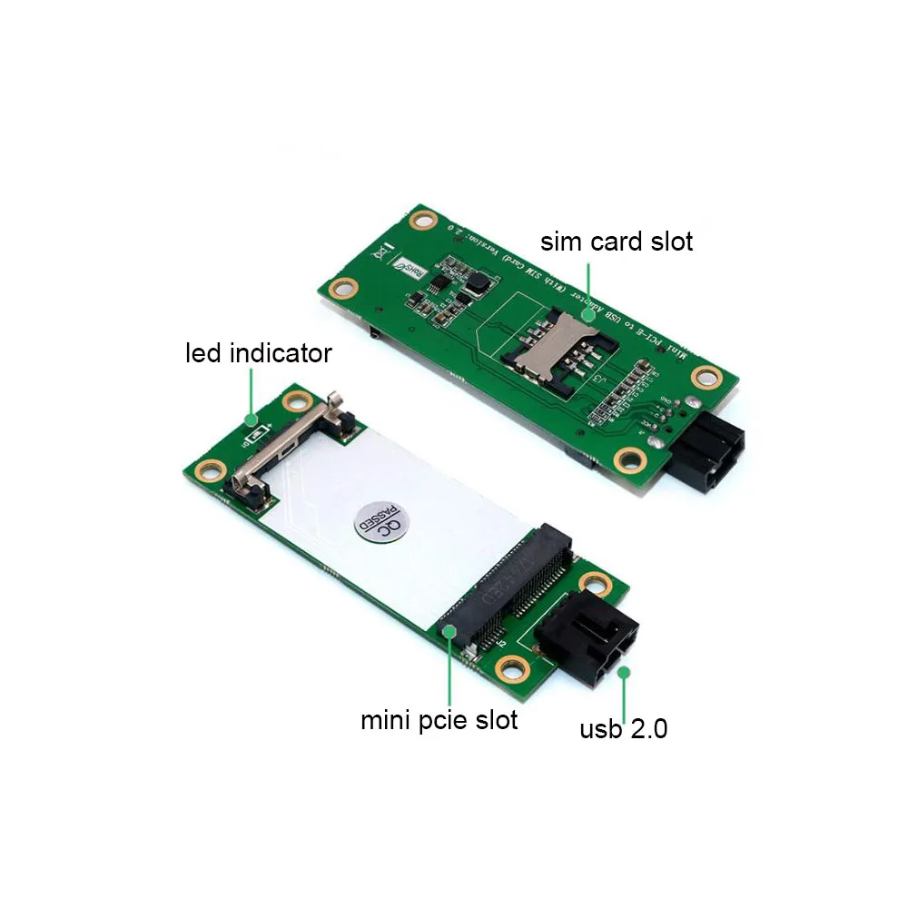 Taidacent USB to Mini PCIE Converter Mini PCI-E to USB Adapter Board with SIM Card Slot for GSM GPRS WIFI Card WWAN/LTE Module