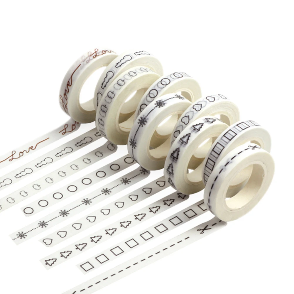 مجموعة 9 قطع من شريط واشي، ملف ورق زخرفي ممتاز، ملصقات مخططة سهلة التقشير، شريط لاصق يمكنك صنعه بنفسك، سجل القصاصات