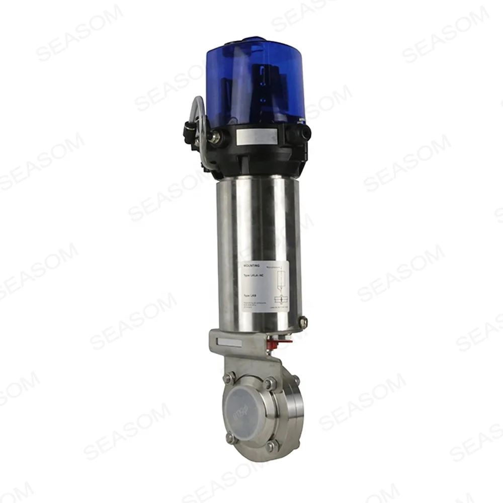 24V DC NPN Inductive proximity sensor C top controller head sanitary hygienic penumatic actuator butterfly valve