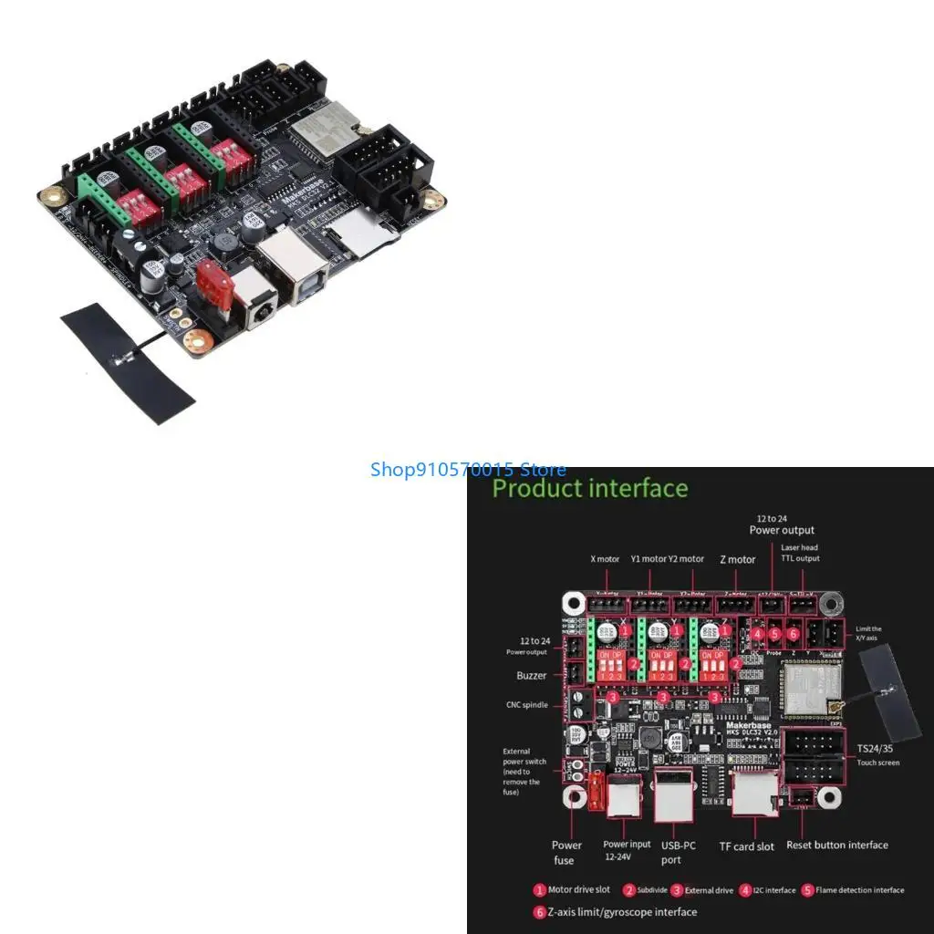 B95C MKS DLC32 Offline Controller Mainboard 32bits ESP32 WIFI GRBL TS35-R Touchscreen CNC3018 MAX-PRO for laser- Engraver