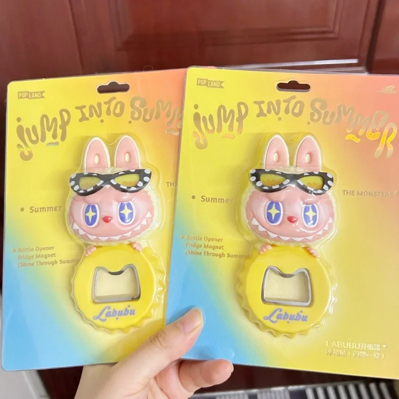 

POP MART Pop Land Series Labubu Mokoko Shine Through Summer Jump Into Summer Bottle Opener Fridge Magnet Blind Box Doll Toy Gift