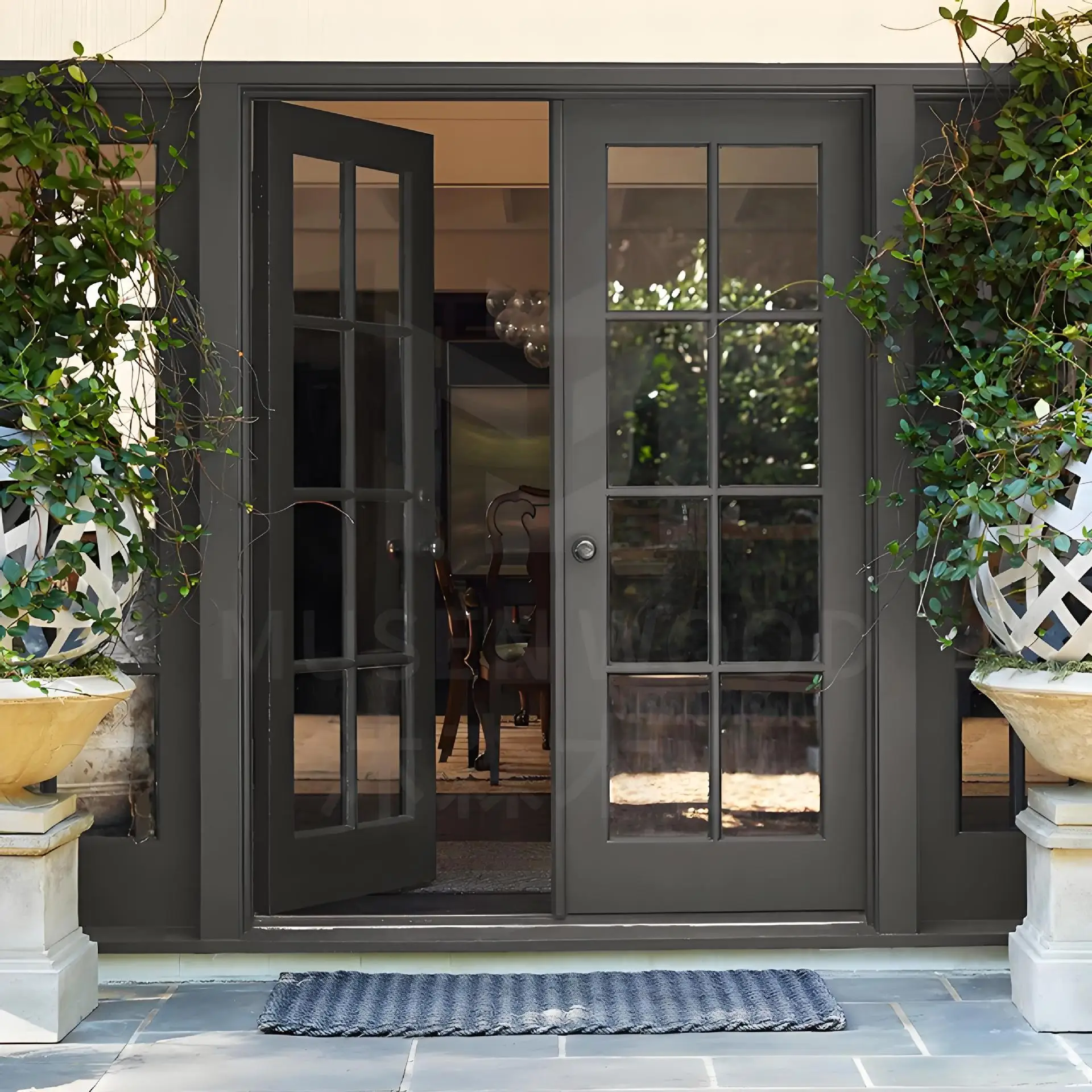 Double door aluminum alloy shop cafe villa self-built house since modern minimalist light luxury automatic induction door