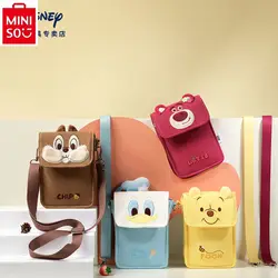 MINISO Disney Strawberry Bear Winnie Bear borsa a tracolla stampata per donna borsa multifunzionale in tela di alta qualità