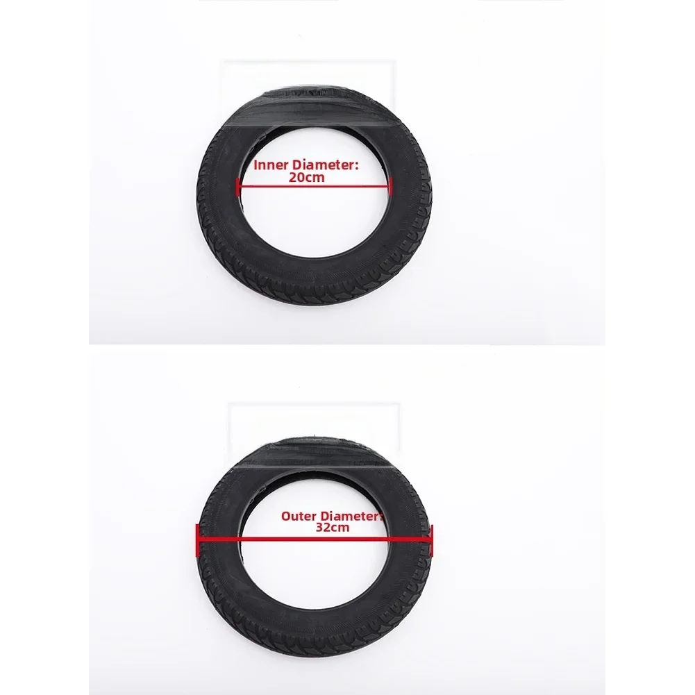 Black 12 Inch Scooter Tire Inner Tube 57-203 Wear-resistant Rubber Traction Tread Pattern Supports Up To 280pa