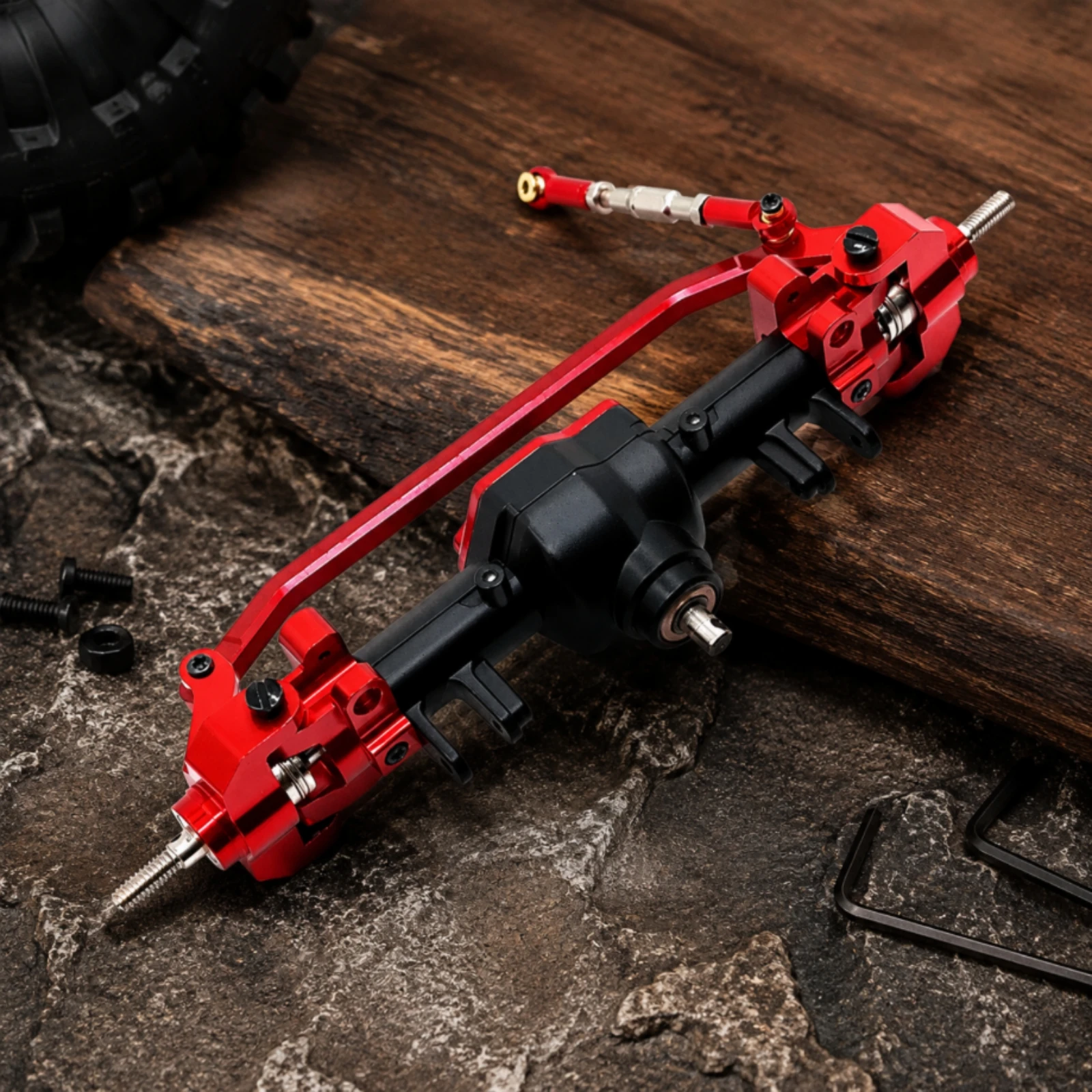 Front and Rear Axle Kit Replacement Metal Axle Assembly Axles Compatible Sturdy for Hobbyists, Trail Trucks