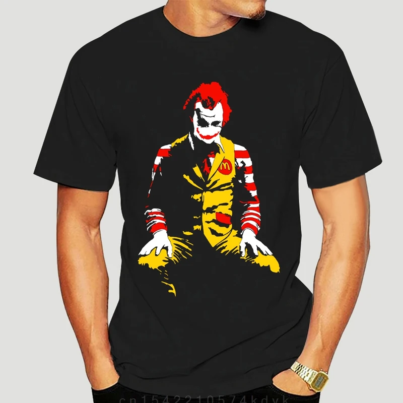 Hot Sale Joker Banksy Parody Funny Heath Ledger Wall Graffiti Mens Tshirt Tee Top Homme Customized Tee Shirt Cool Top