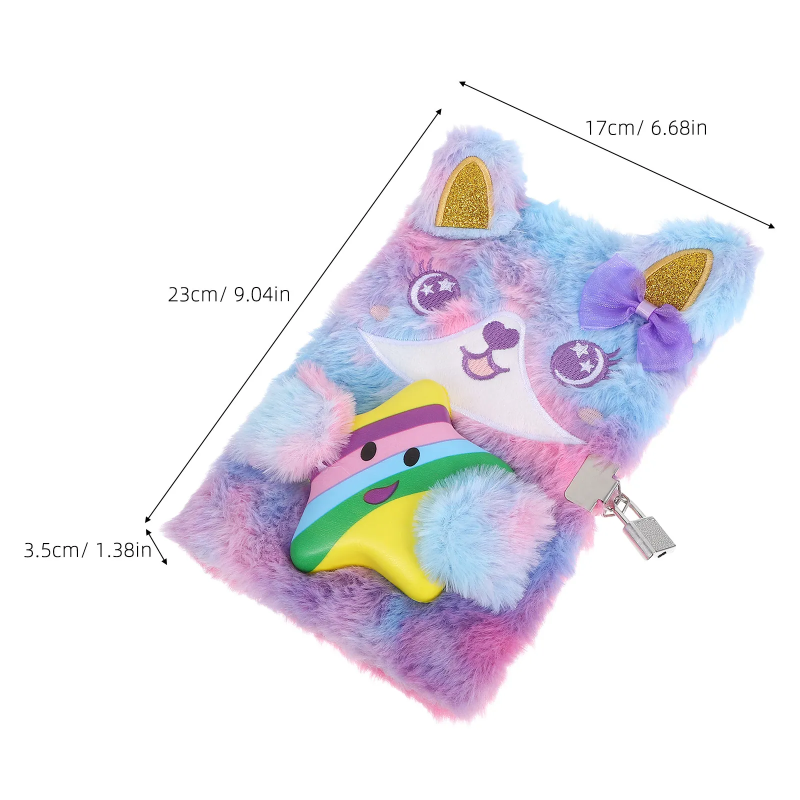 Adorable Cartoon Animal Notebook Lock Soft Texture Diary for Girls Kids Daily Journal Travel School Use Kawaii Style