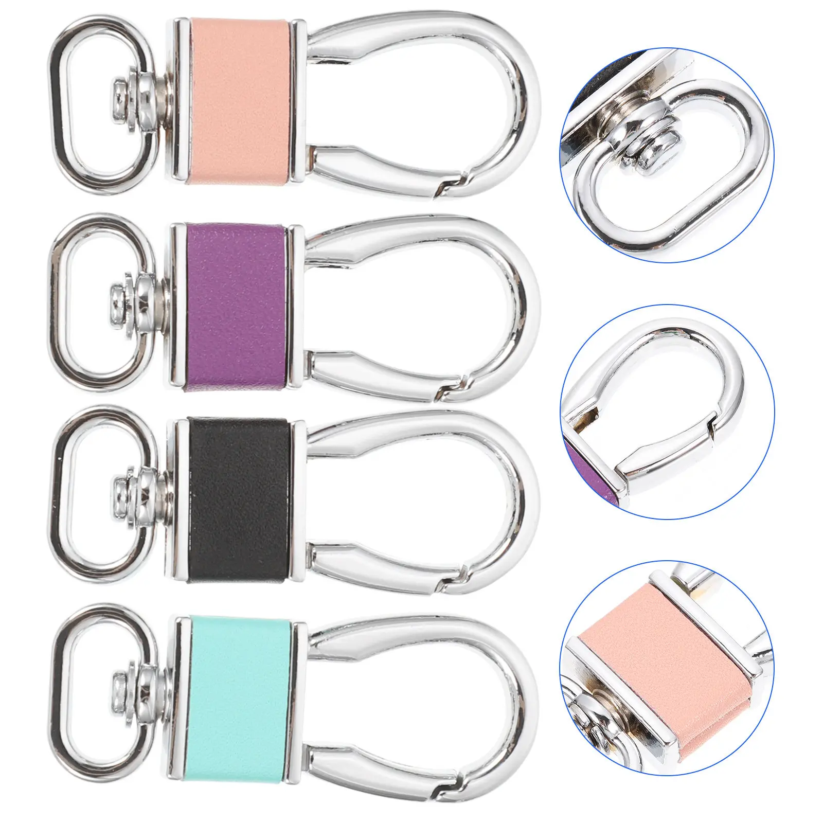 4Pcs High Load Bearing Smooth Surface Metal Carabiner Keychain Key Ring Clip for Keys Home Keys Belt Bag Hanging Heavy Duty