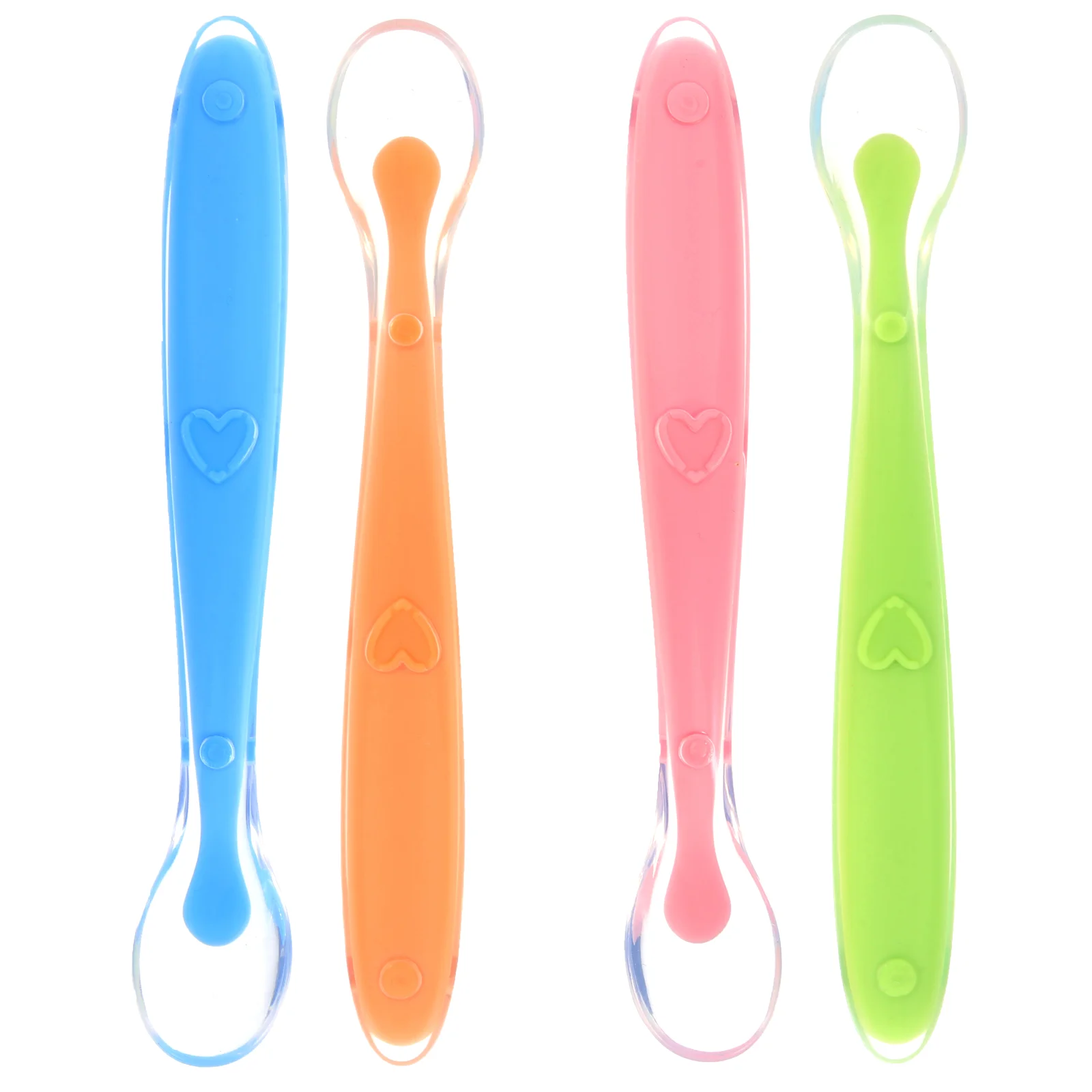 4 pçs colher de comida sólida crianças utensílios de mesa colheres de bebê silicone fácil de segurar para