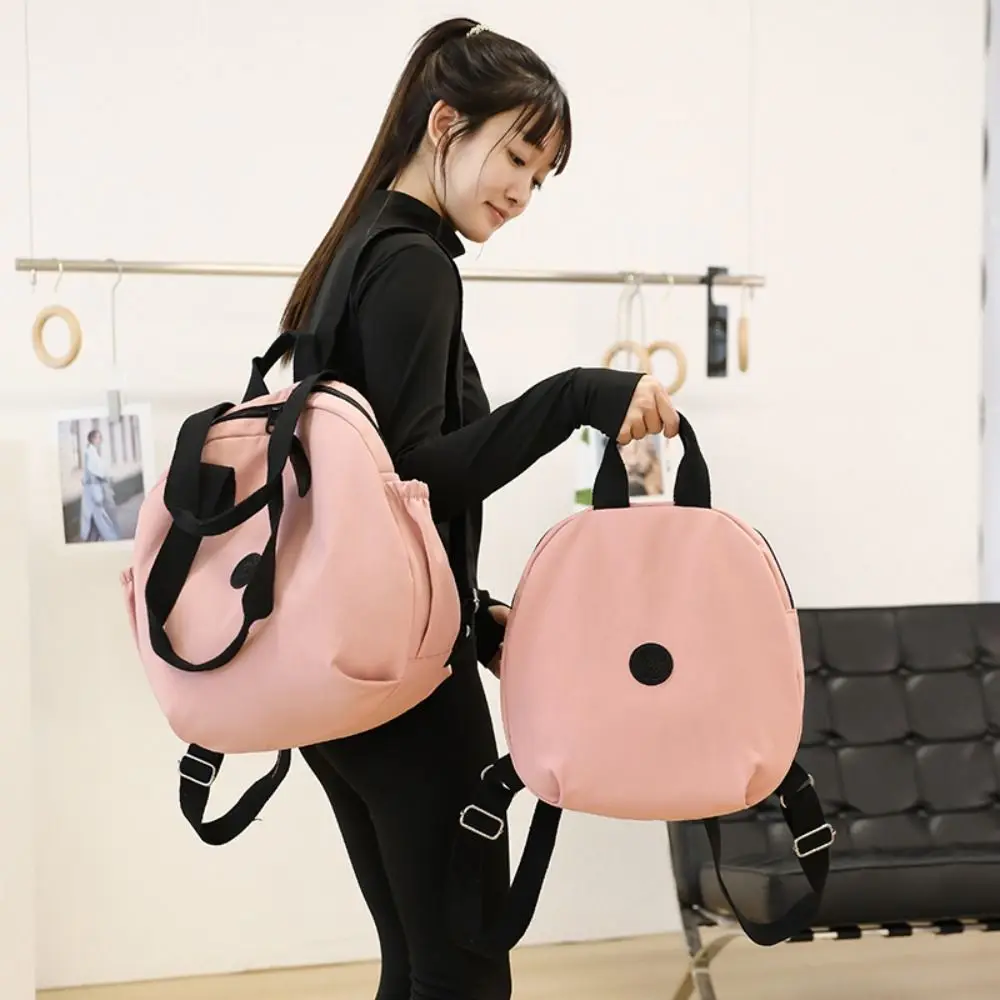 Korean Style Swimming Nylon Backpack Large Capacity Solid Color Round Shape Shoulder Bag Tote Bag Niche Design Fitness Bag