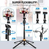 Portable Gimbal Selfie Stick with Face Track 360 Degree Rotation Stabilizer 180CM Extension Height Tripod Monopod for Video Vlog