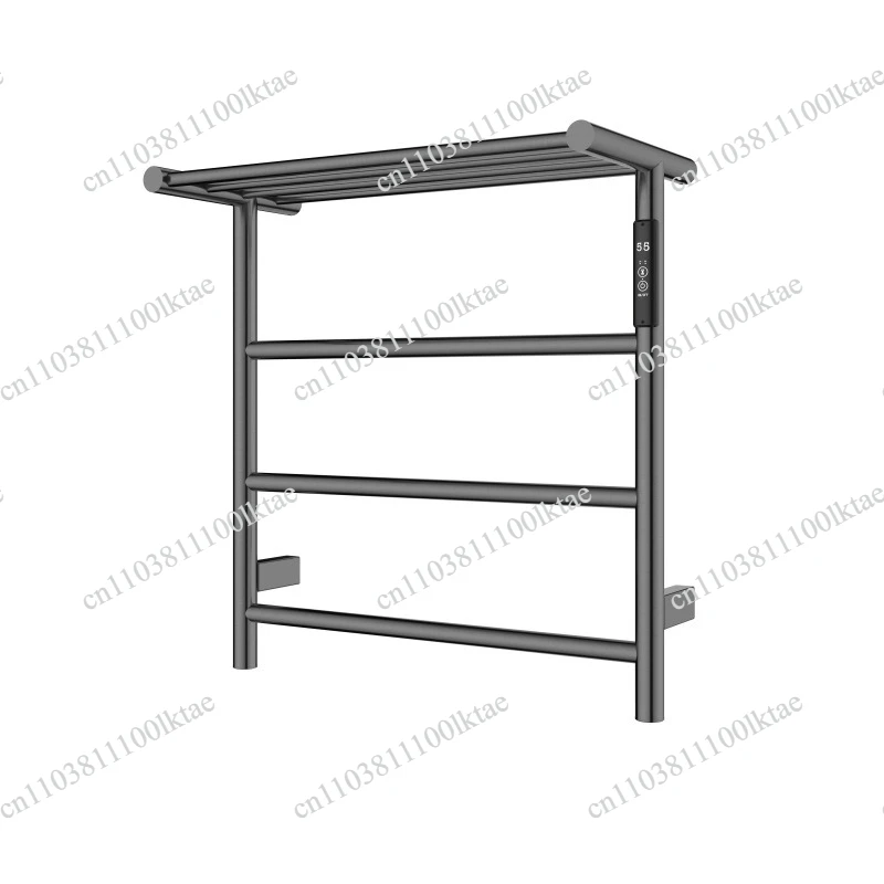 Household Carbon Fiber Bathroom Heating Towel Drying Rack Intelligent Electric  Light and Dark Double-layer Multi-rod