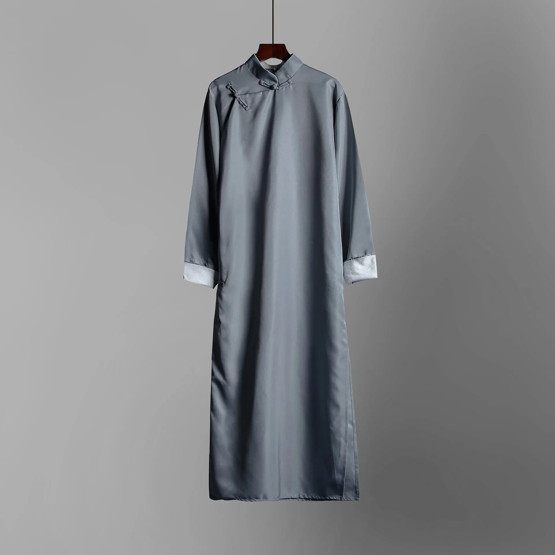 بدلة تونيك صينية كروسستالك فساتين الماندرين التقليدية للرجال سترة طويلة أداء الجناح تشون كونغ فو #2