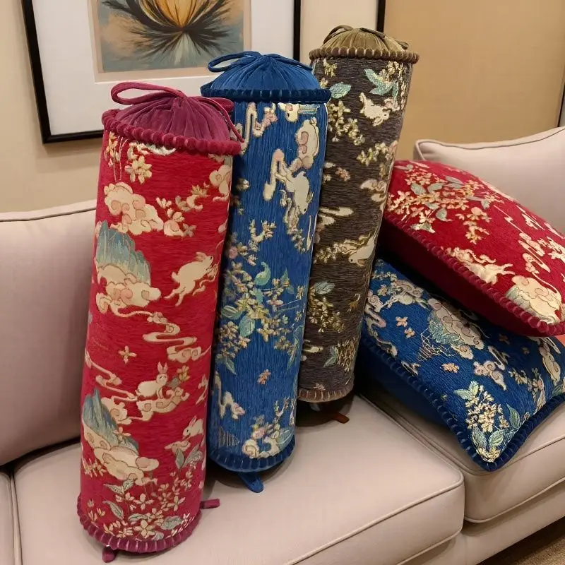 50x15cm European-style candy-shaped pillow cylindrical back pillow case luxurious jacquard cushion cover health care pillow