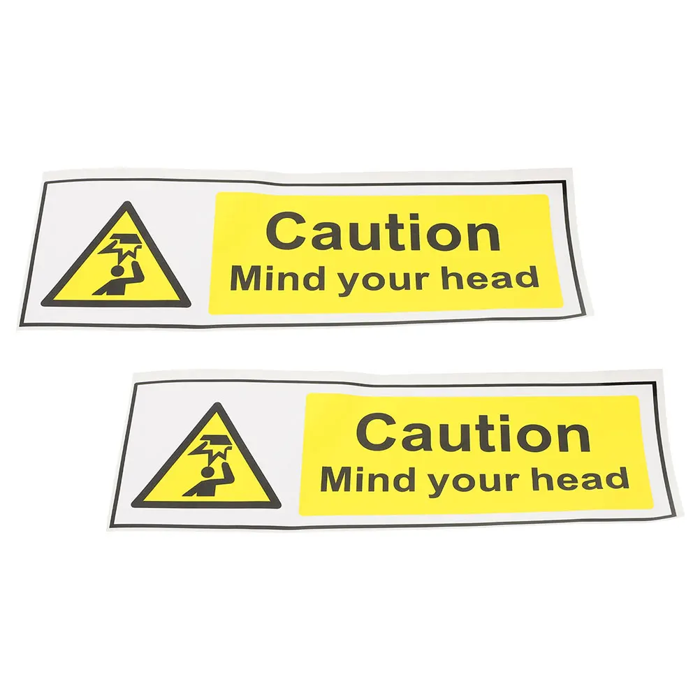 

2pcs Warning Low Ceiling Watch Your Head Sticker Decal Safety Label Caution Sign Self Adhesive Pvc Reflective Traffic Safety