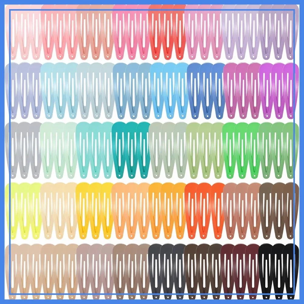 

120 Pcs Colorful Metal Snap Hair Clips, 2 Inch Barrettes for Women Teens Girls, 40 Colors