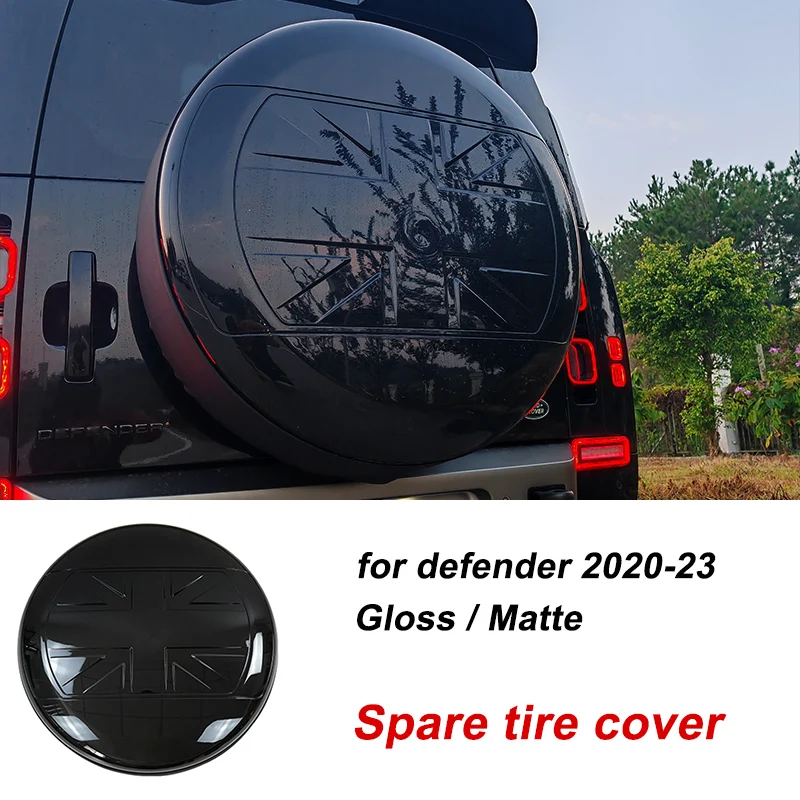 Spare tire cover for Land Rover Defender 90/110 2020-2023 with ABS Material Tire Protective Cover Gloss Black  Rear Trunk Spare