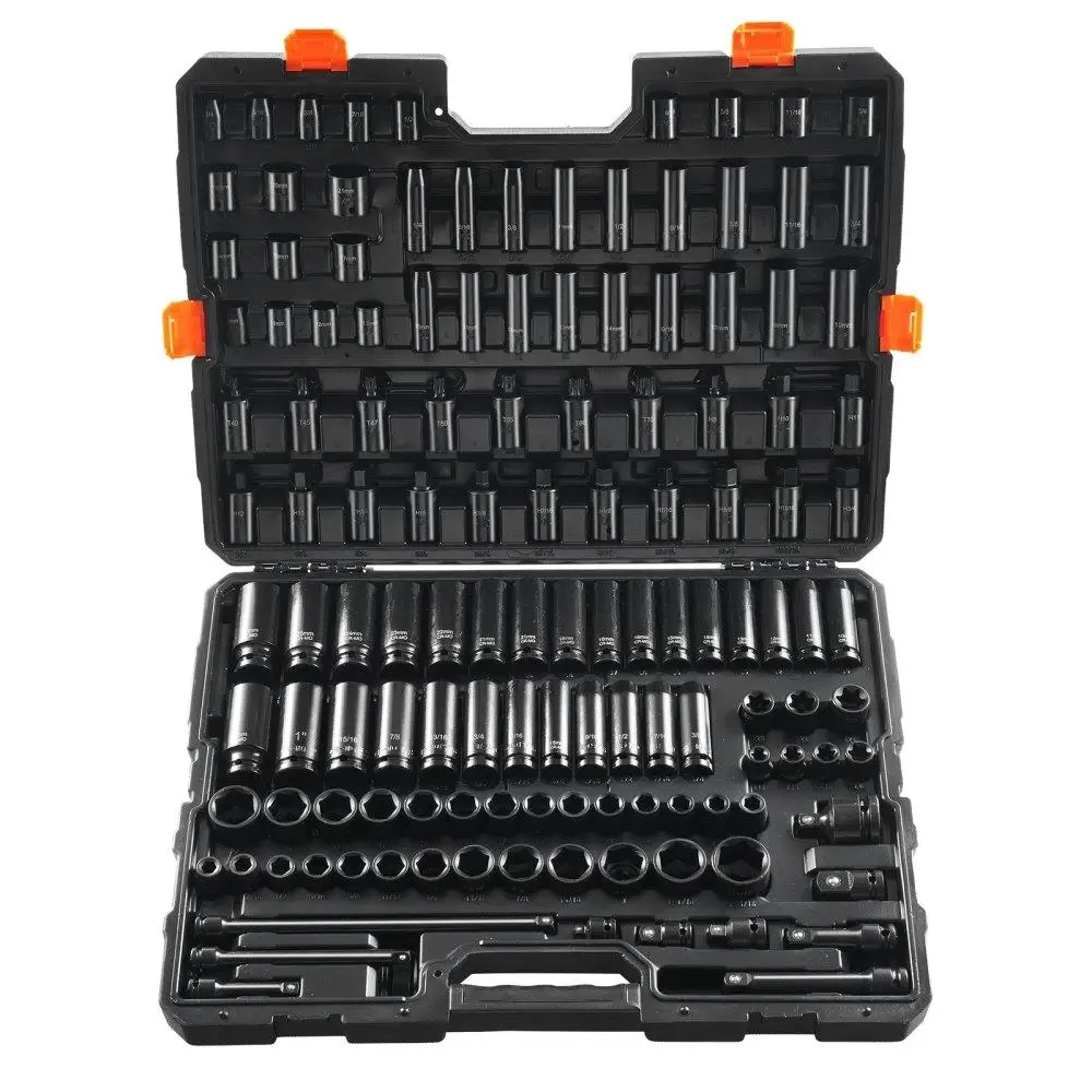 

130PCS Impact Socket Set 6 Point 3/8 Inch 1/2 Inch Drive Ratchet Tool Kit