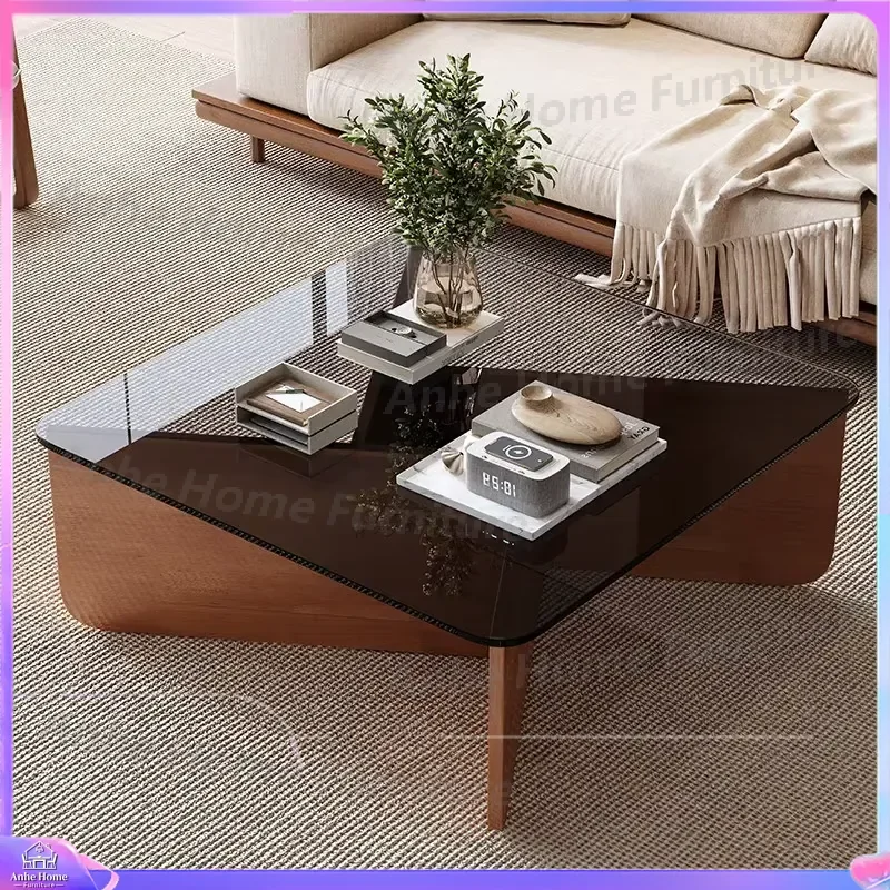 Modern Square Wooden Coffee Table Small Living Room Center Table Luxury Creative Removable Decoration Anti-scratch Simple