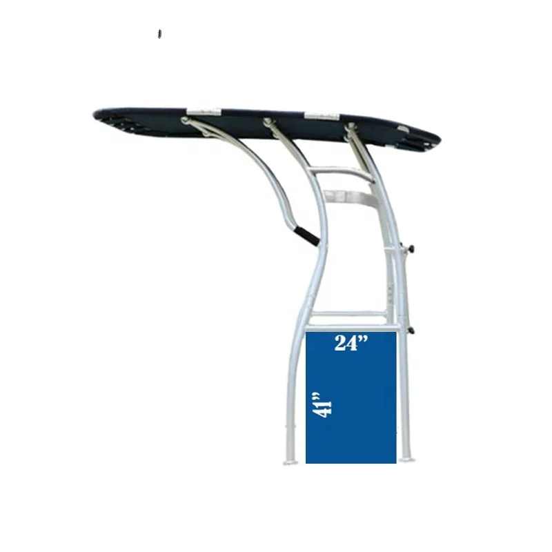 Dolphin Pro3 Extreme Heavy Duty Center Console Boat T Top Anodized Frame W/ Black Canopy Marine Boat Bimini Top