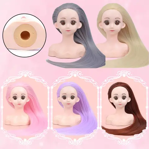 검은 스탠드로 연습하기 위한 살롱 교육을 위한 어깨가 있는 화려한 머리카락을 가진 Nunify 현실적인 작은 마네킹 머리