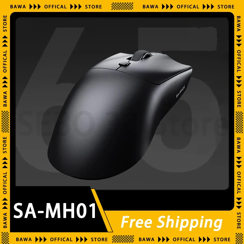 

Rawm SA-MH01 Mouse Tri Mode Wiresless Mouse 4K Paw3395 Hot Swap E-Sports Lightweight Gaming Mice For Pc FPS Gamer Accessories